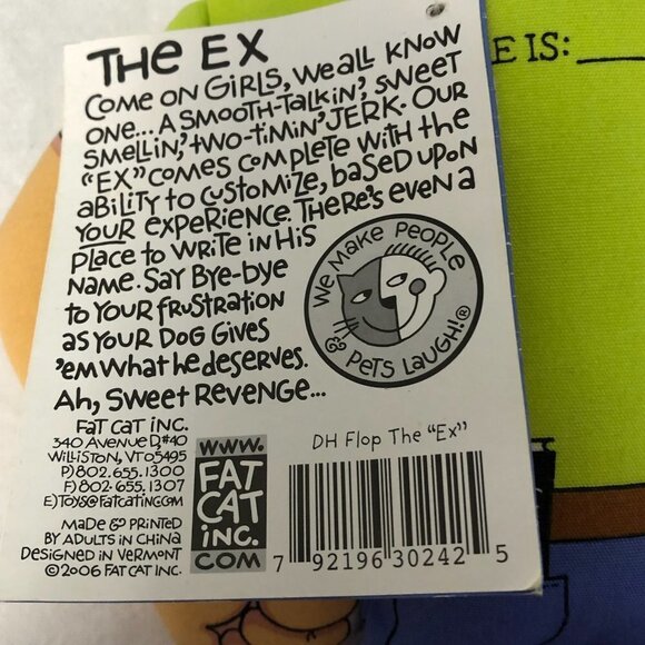 Doggy Hoots Fat Cat Inc. The Ex Plush Dog Toy - Picture 2 of 7